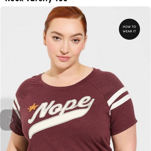 torrid Tops - 🥳CRAZY SALE😊Super Soft Slub Boat Neck Varsity T, Torrid Size 0 (Large/12)